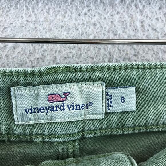 Vineyard Vines Size 8 Green Skirt pockets Utility Zip Button - Picture 3 of 8